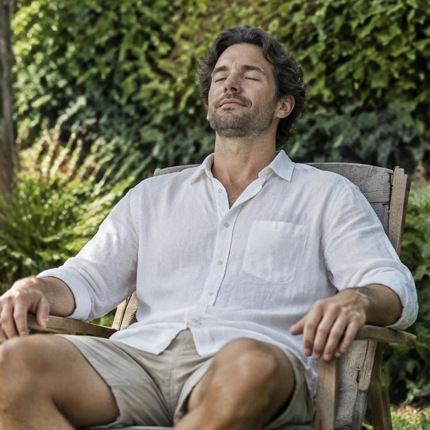 Man taking time to rest and recover