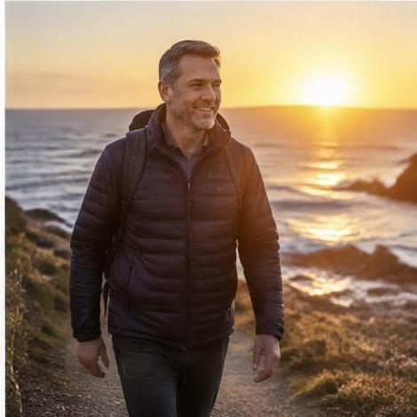 Man enjoying an active everyday lifestyle