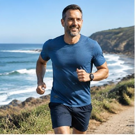 Man enjoying an active everyday lifestyle