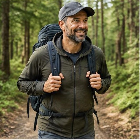 Man enjoying an active everyday lifestyle