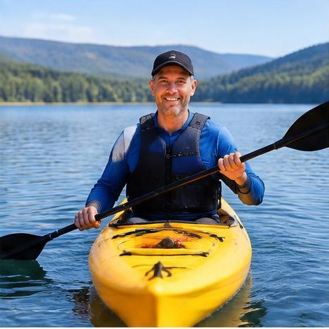 Man enjoying an active everyday lifestyle