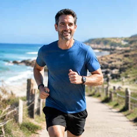 Man enjoying an active everyday lifestyle