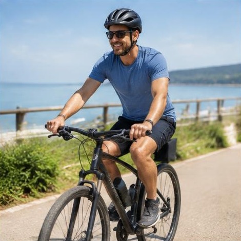 Man enjoying an active everyday lifestyle