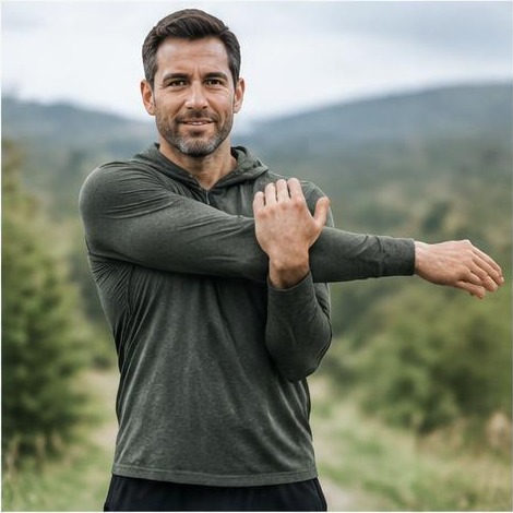 Man enjoying an active everyday lifestyle