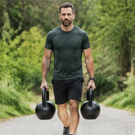 Man enjoying an active everyday lifestyle