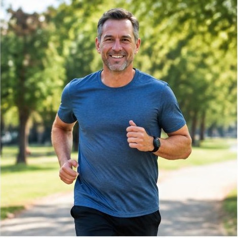 Man enjoying an active everyday lifestyle