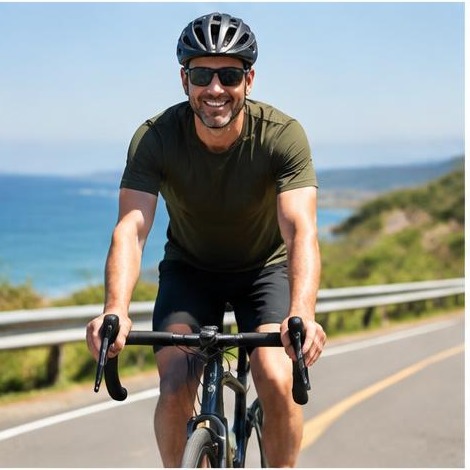 Man enjoying an active everyday lifestyle