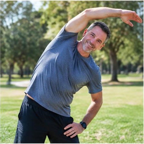 Man enjoying an active everyday lifestyle