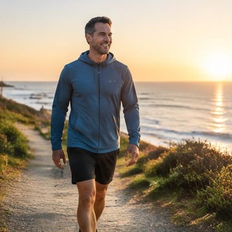 Man enjoying an active everyday lifestyle